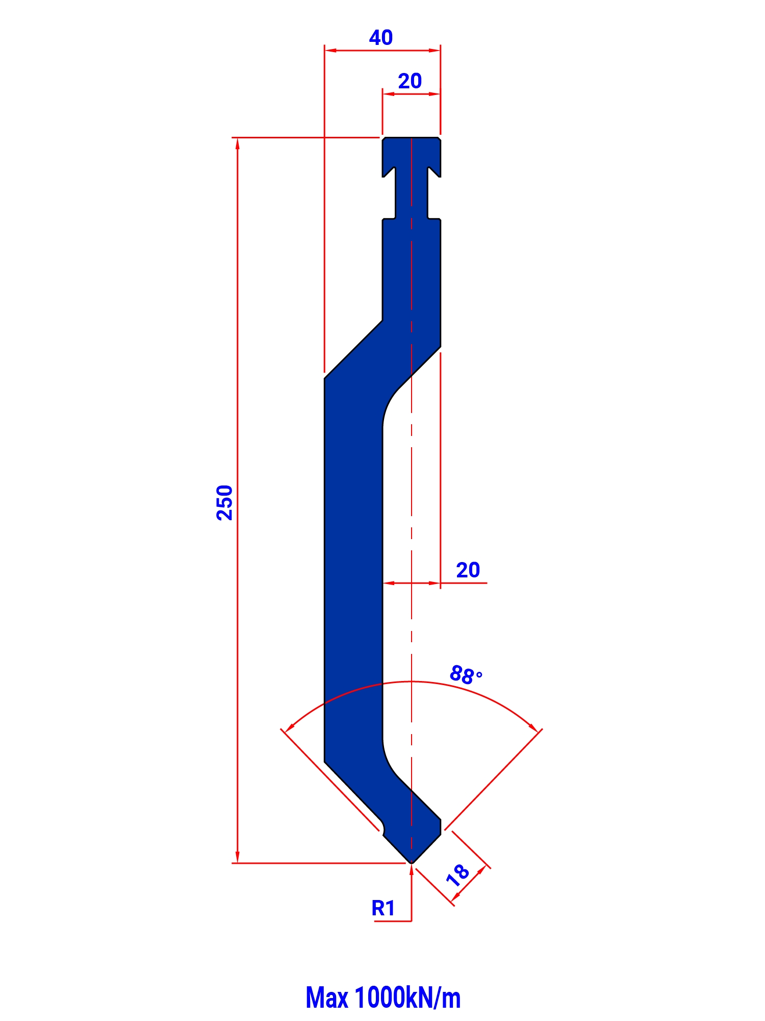 P8RF 88° R 1 H 250