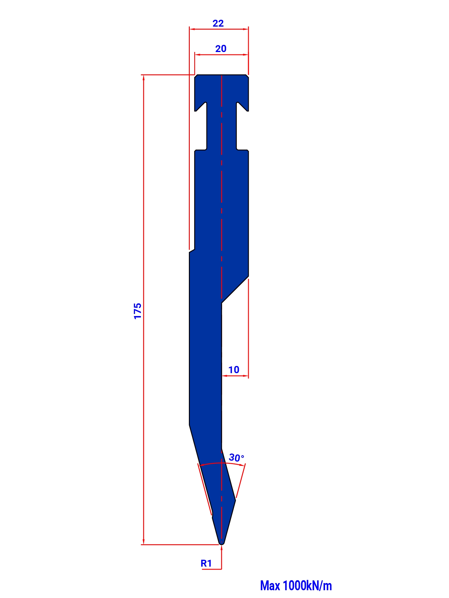 P5RF 30° R 1 H 175