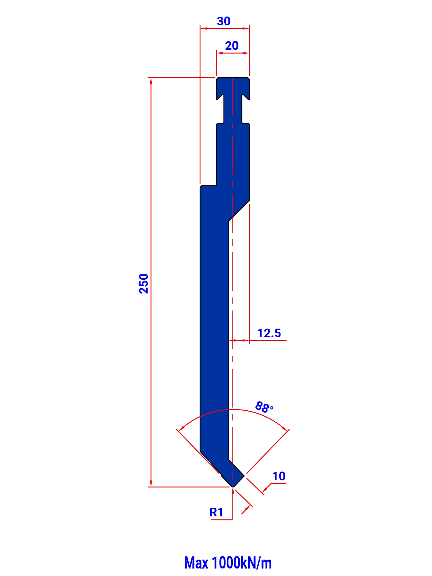 P2RF 88° R 1 H 250