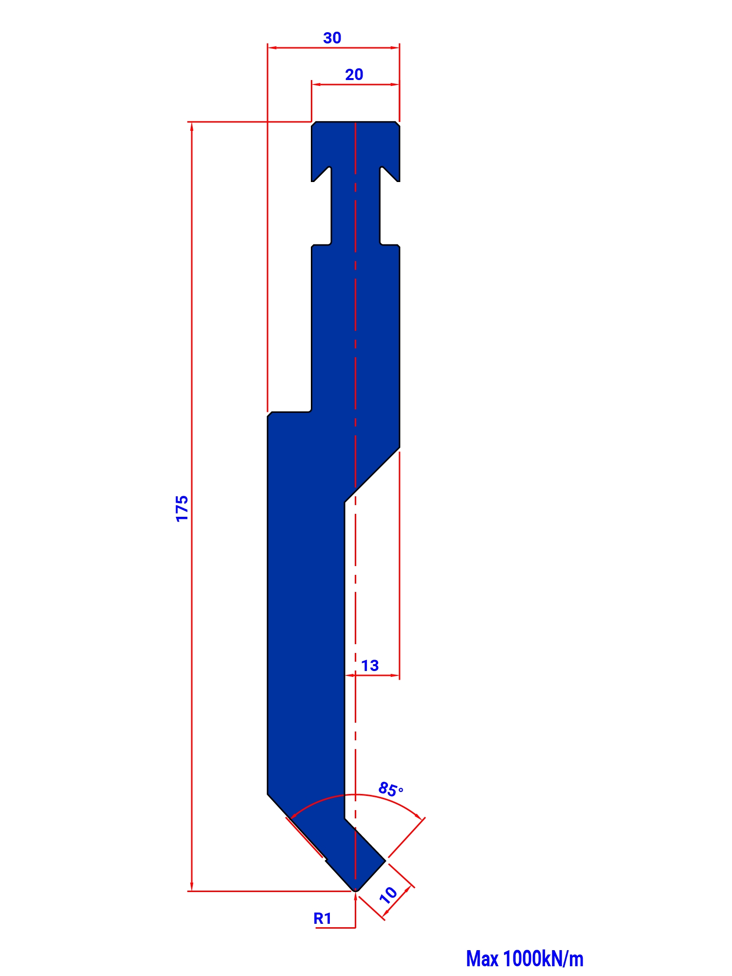 P2RF 85° R 1 H 175