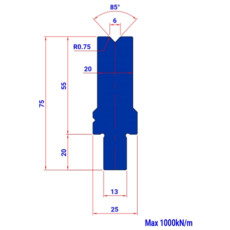 M6 85°