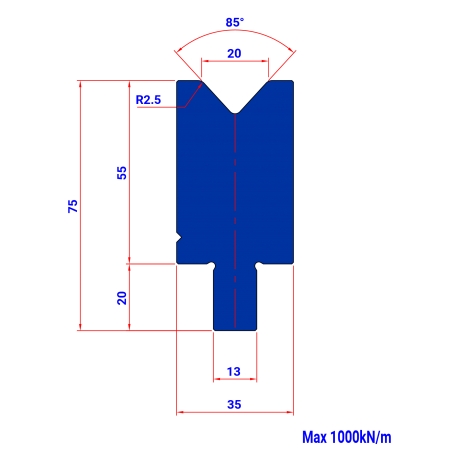 M20 85°