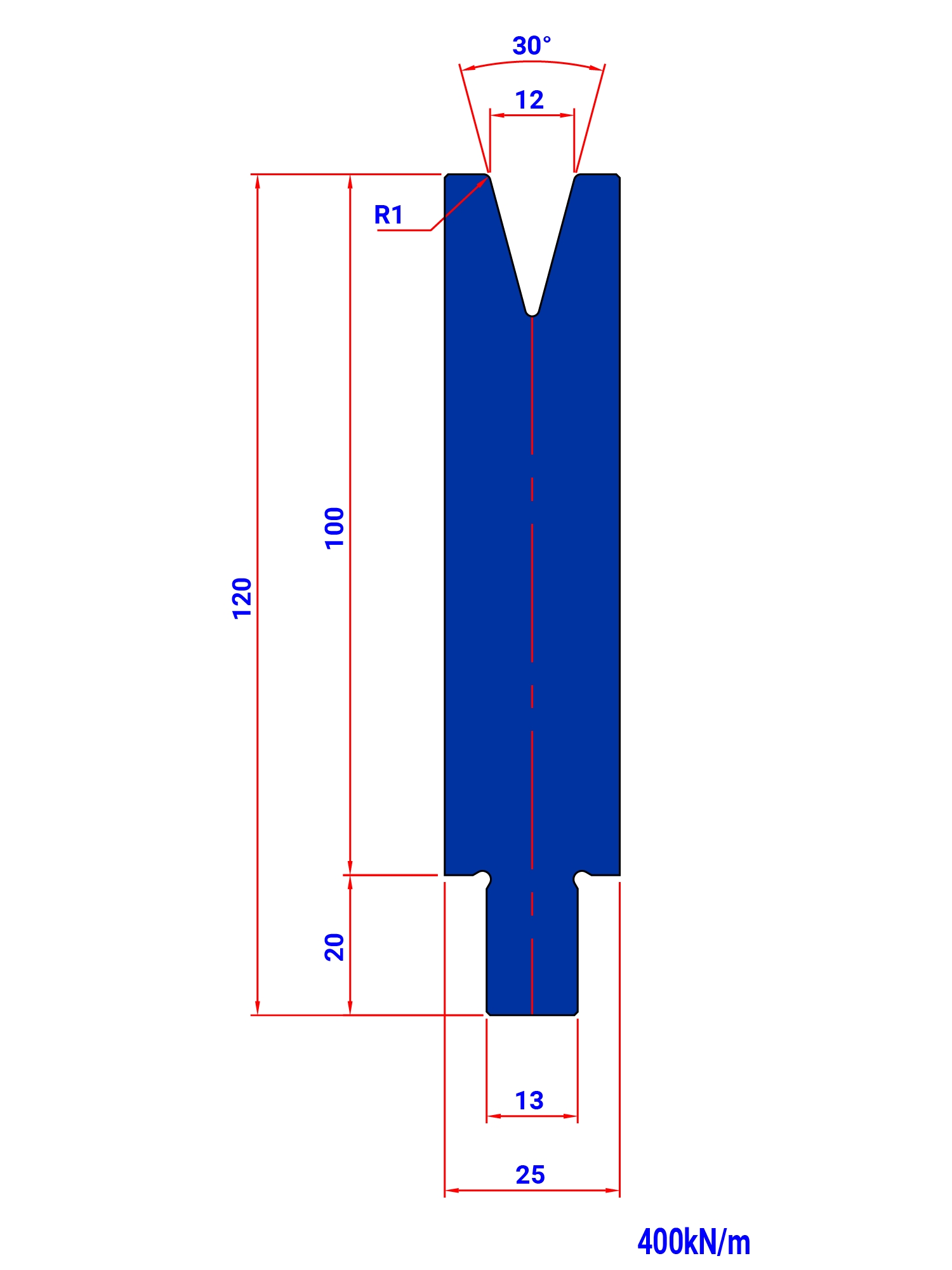 T12 30° H 100
