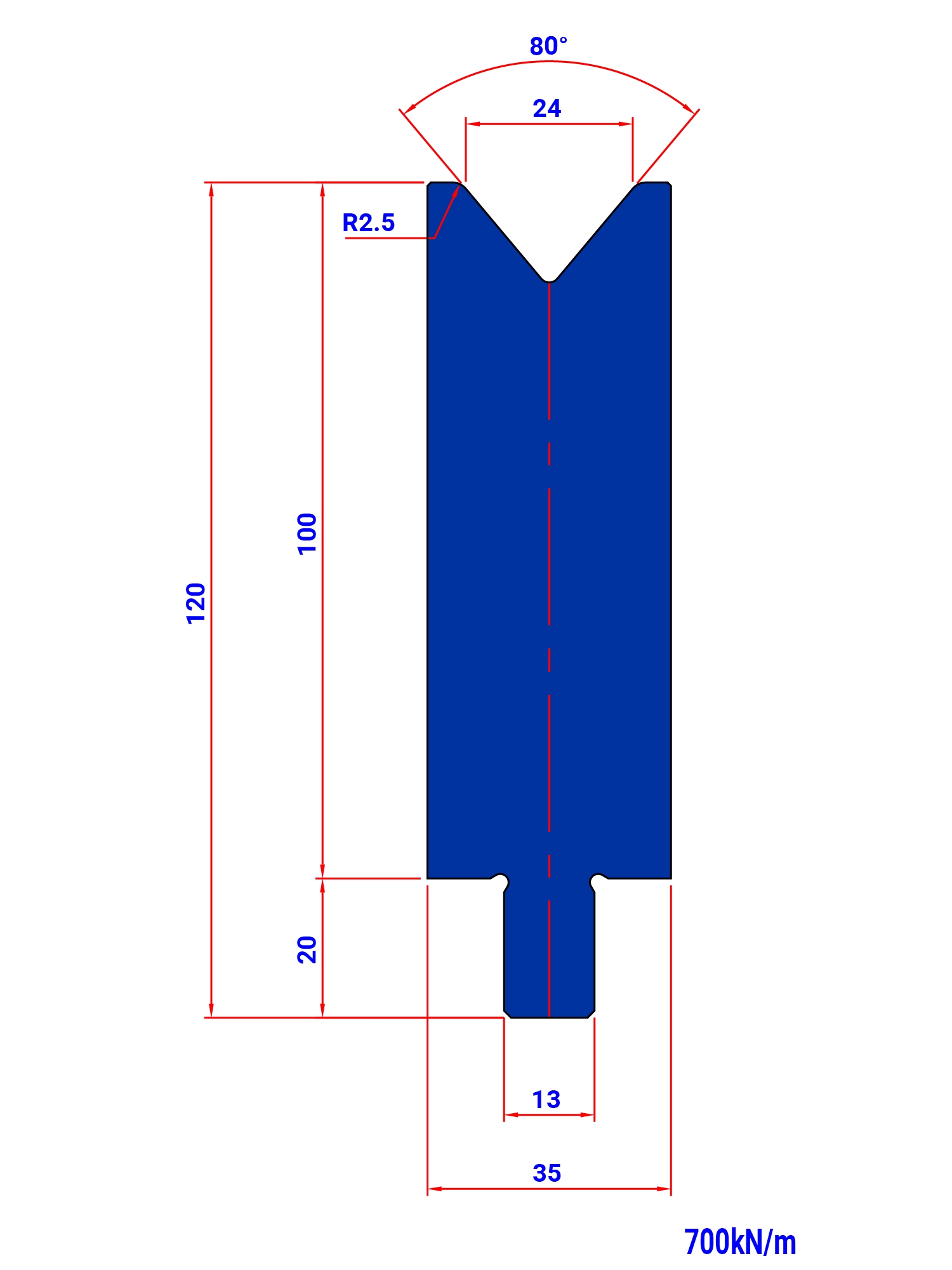 T24 80° H 100